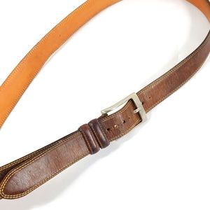 Martin Dingman Leather Belt Mens Sz 42 (41"-43") Country Wear Brown Handmade USA